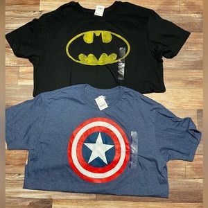 Batman and Captain America T-shirt Lot XL DC marvel NWT Extra large